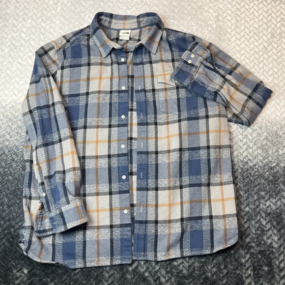 The North Face Other - North Face Arroyo Flannel Shirt Mens XXL Blue Plaid 100% Cotton Heavy Lumberjack